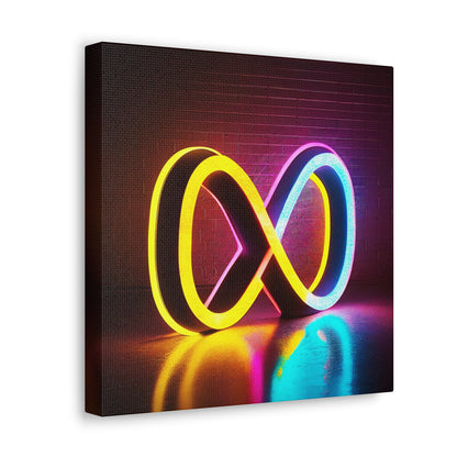 Infinite Glow ∞ Neon Infinity Symbol Canvas Poster | Motivational Wall Art + Free Shipping