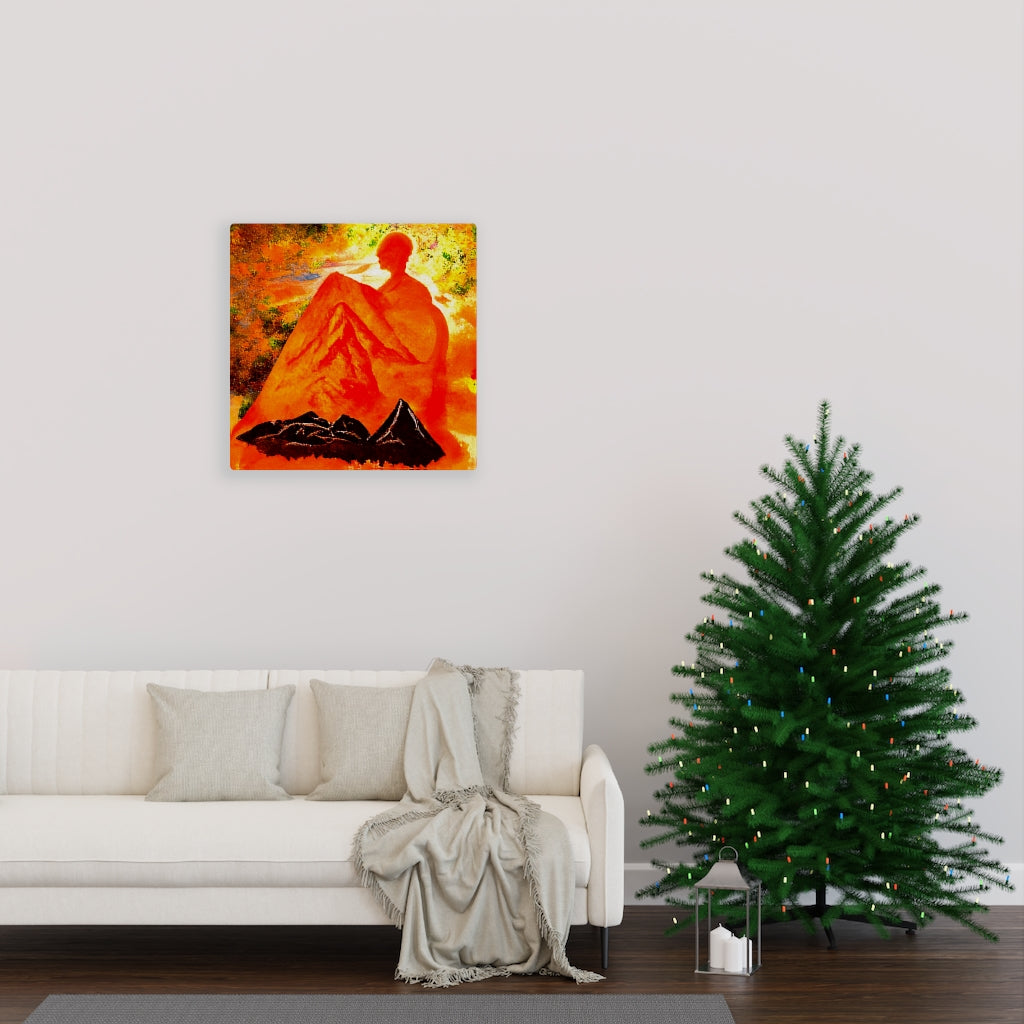 Head Over Hills Canvas Wall Poster - Orange Square