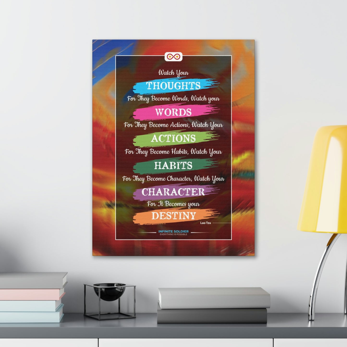 Lao Tzu Motivational Quote Vertical Canvas Poster | Infinite Soldier