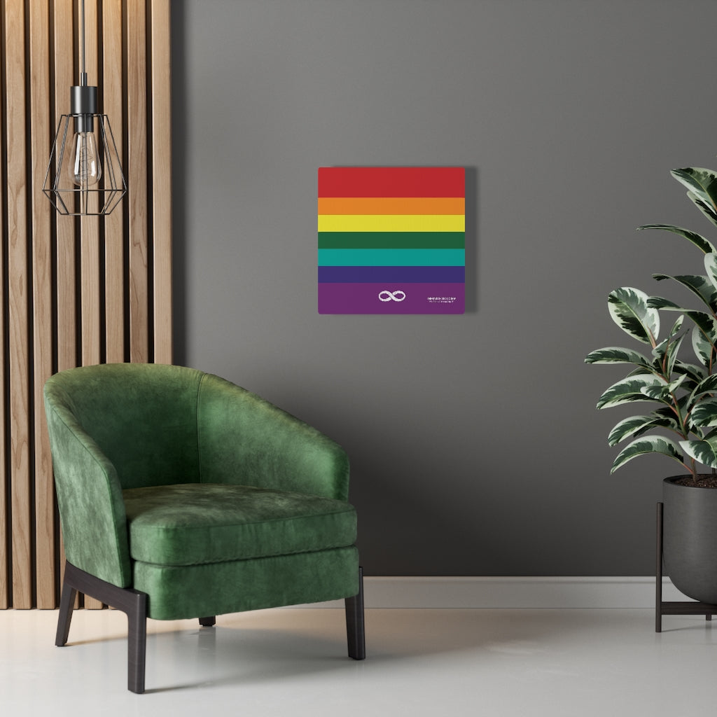 LGBT Pride Stripped Mounted Canvas Print - Square