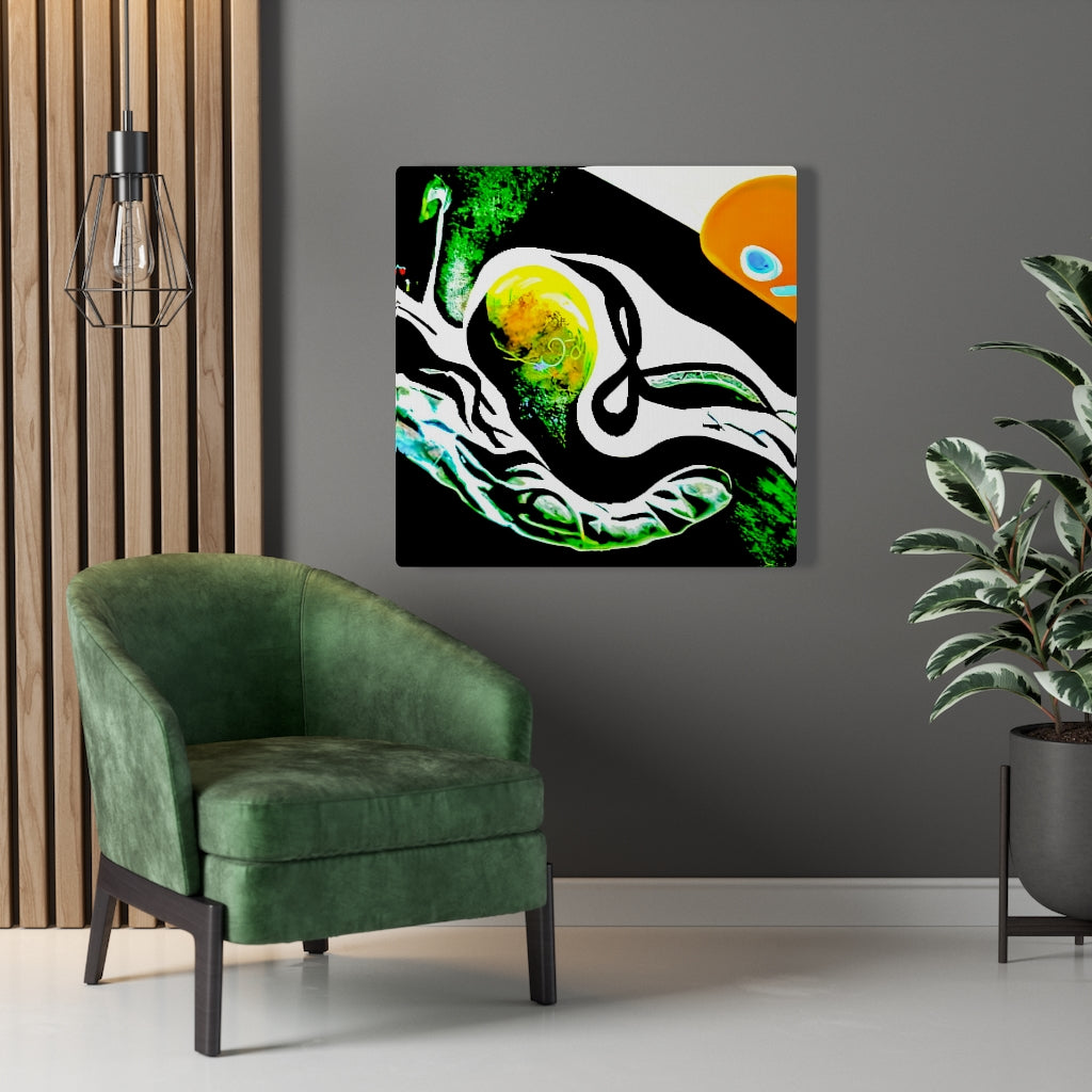Sperm and Egg Collide street art futuristic  glowing neon spiraling