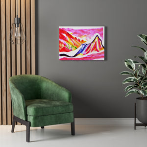 Slide Down Infinite Mountains detailed painting watercolor oil on canvas