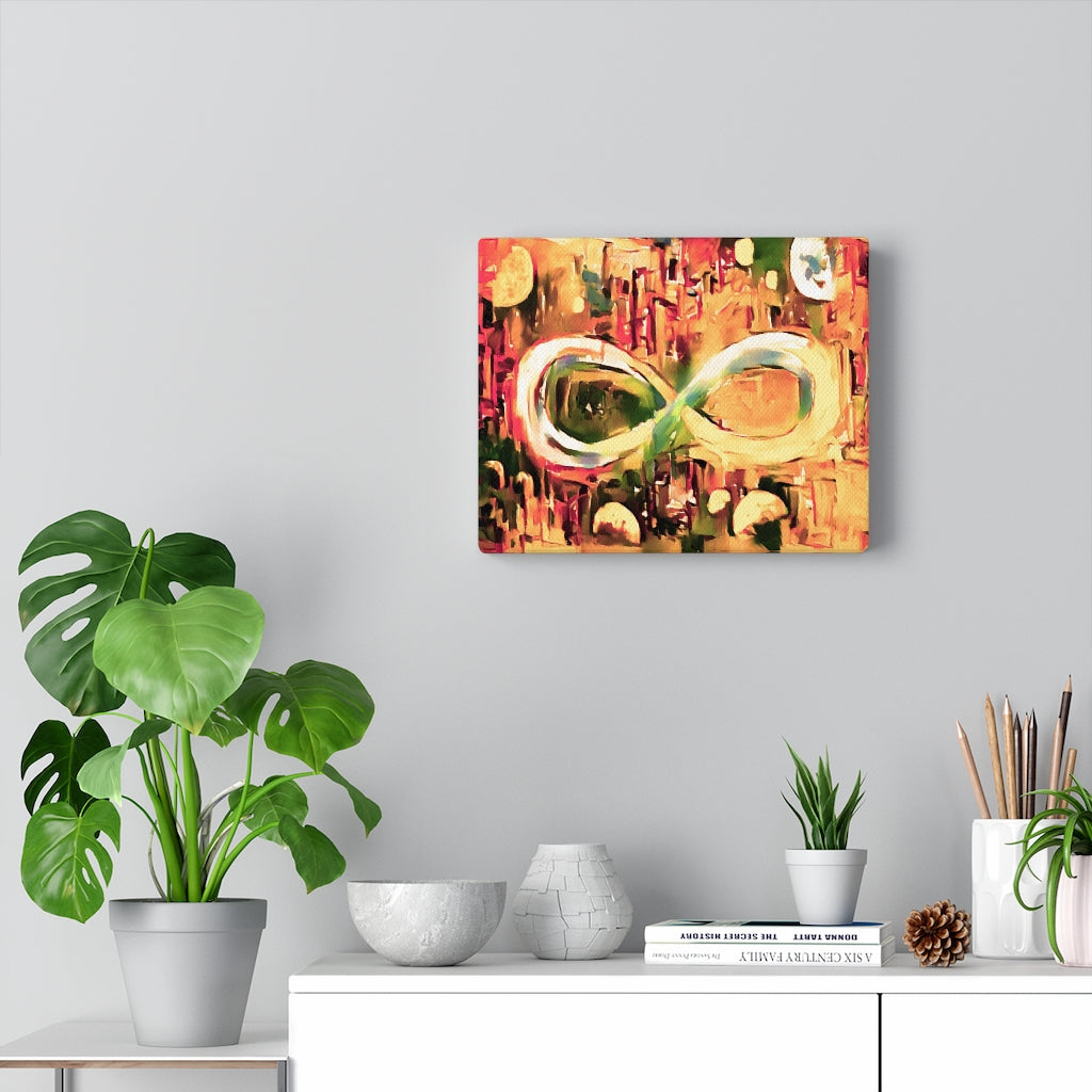 Infinite Galaxy Yellow & Orange, Infinity, Abstract Art, Canvas Wall Art, Wall Decor, Artistic Painting, Digital Artwork, Colorful