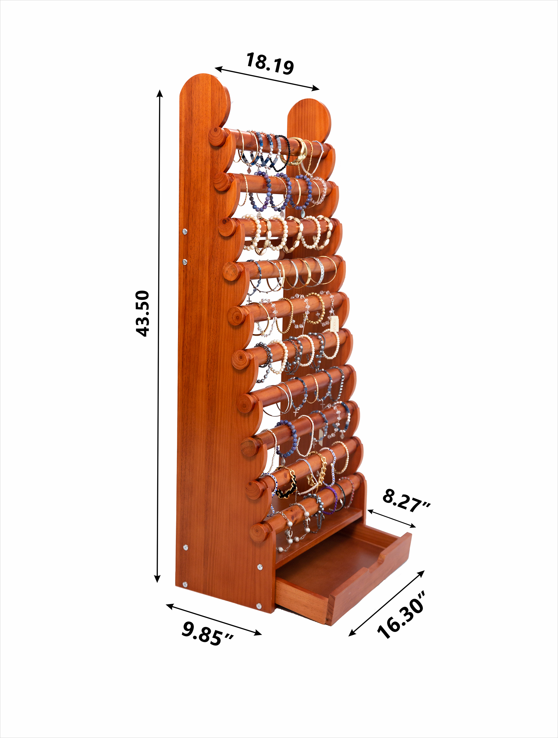 IRIIJANE 3-Tier Bracelet Holder Stand Display Wooden T-Bar Bracelets Holder  Organizer for Displays, Storage Stand Tower for Bangle