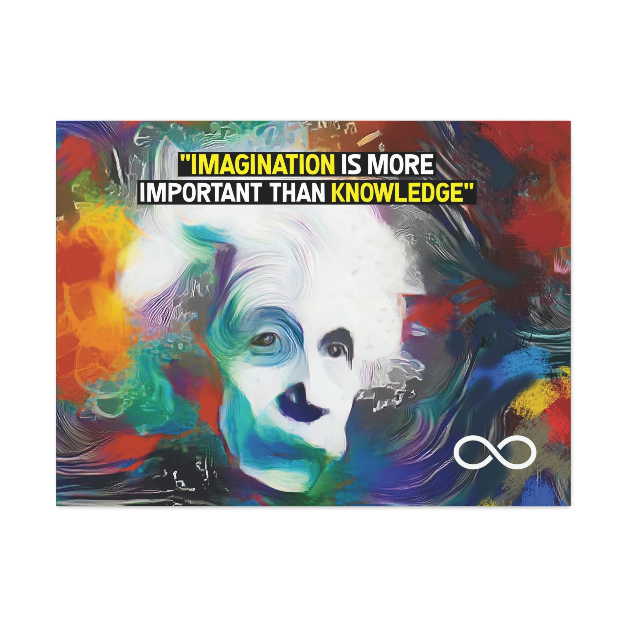 Einstein's 'Imagination Is More Important Than Knowledge' Motivational Scientific Canvas Poster