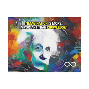Einstein's 'Imagination Is More Important Than Knowledge' Motivational Scientific Canvas Poster