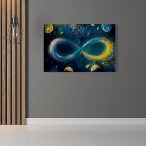Infinite Galaxy, Gymnopedie Style Wall Decor, Wall Art, Artistic Painting, Stretched Canvas Painting, Creative Digital Artwork