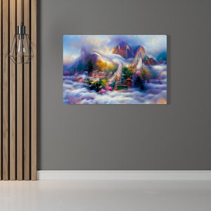 Slide Down Infinite Mountains hyperdetailed mist