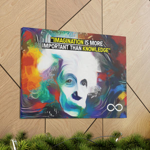 Einstein's 'Imagination Is More Important Than Knowledge' Motivational Scientific Canvas Poster
