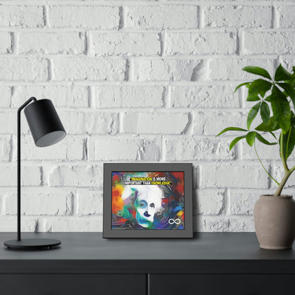 Einstein's Imagination Is More Important Than Knowledge Framed Motivational Canvas Poster
