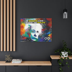 Einstein's 'Imagination Is More Important Than Knowledge' Motivational Scientific Canvas Poster