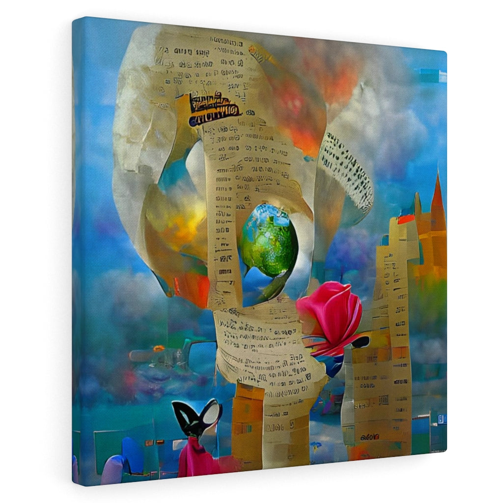 Abstract Surreal 'Words Create Worlds' Wall Painting