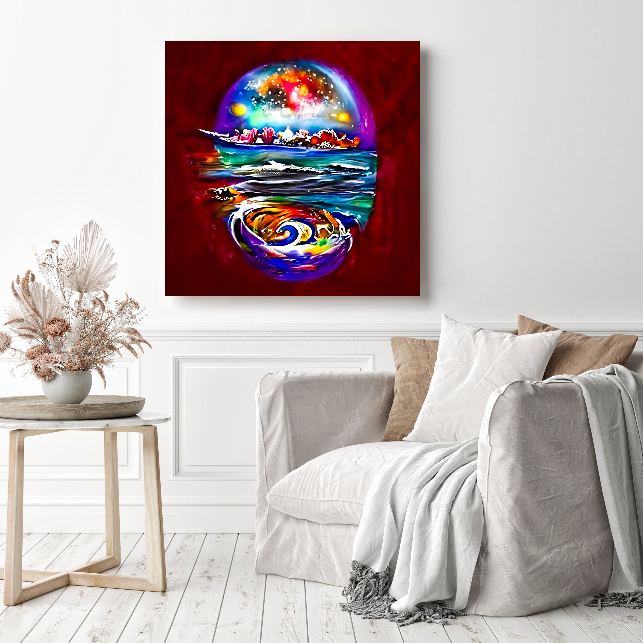 cosmic earth canvas art poster