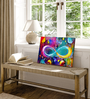 Infinite Galaxy,  Infinite Colors - Infinity  Canvas Wall Art, Wall Decor, Painting, Digital Artwork, Canvas Art, Colorful