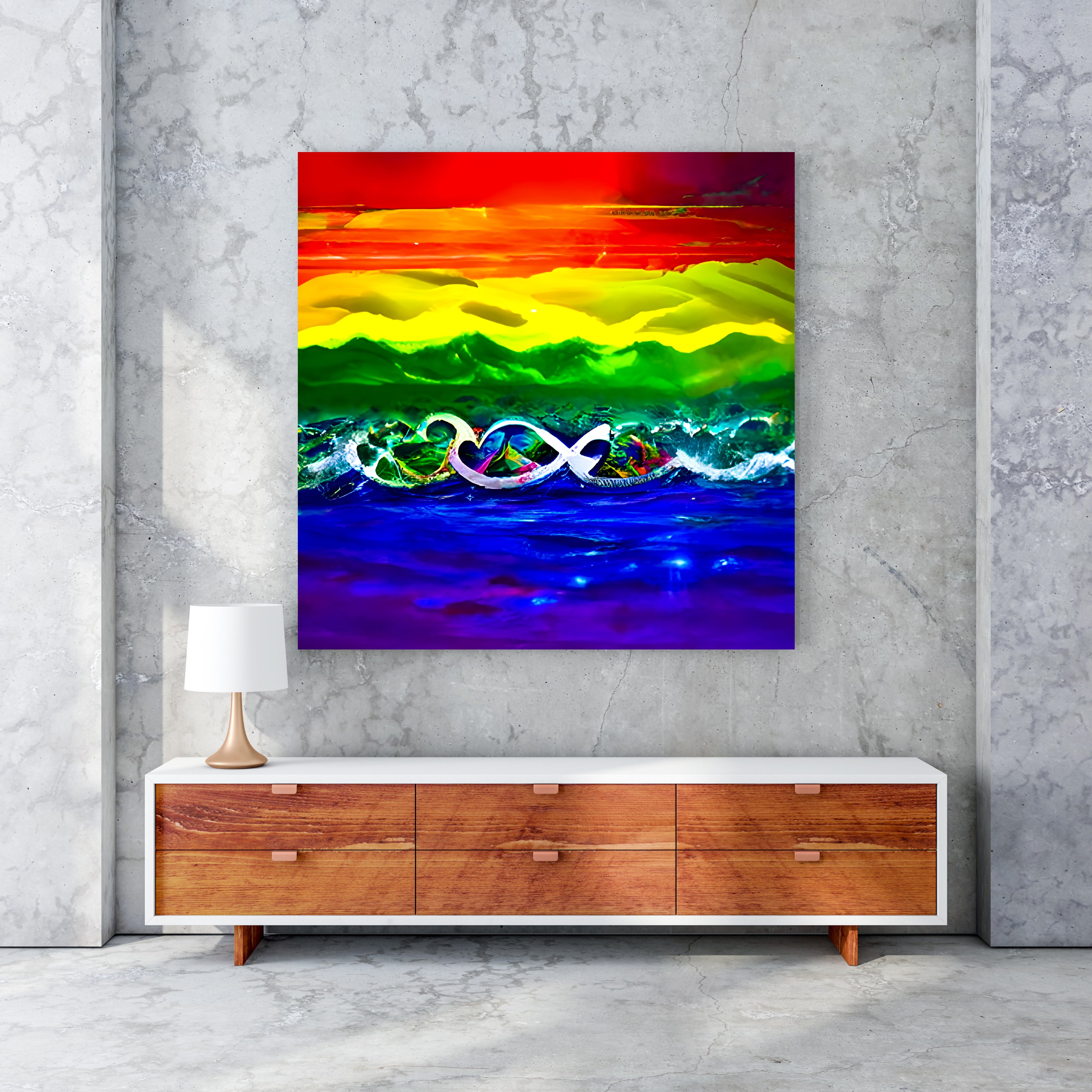 Rainbow Love Sunset pride LGBTQ gay colorfu seascape