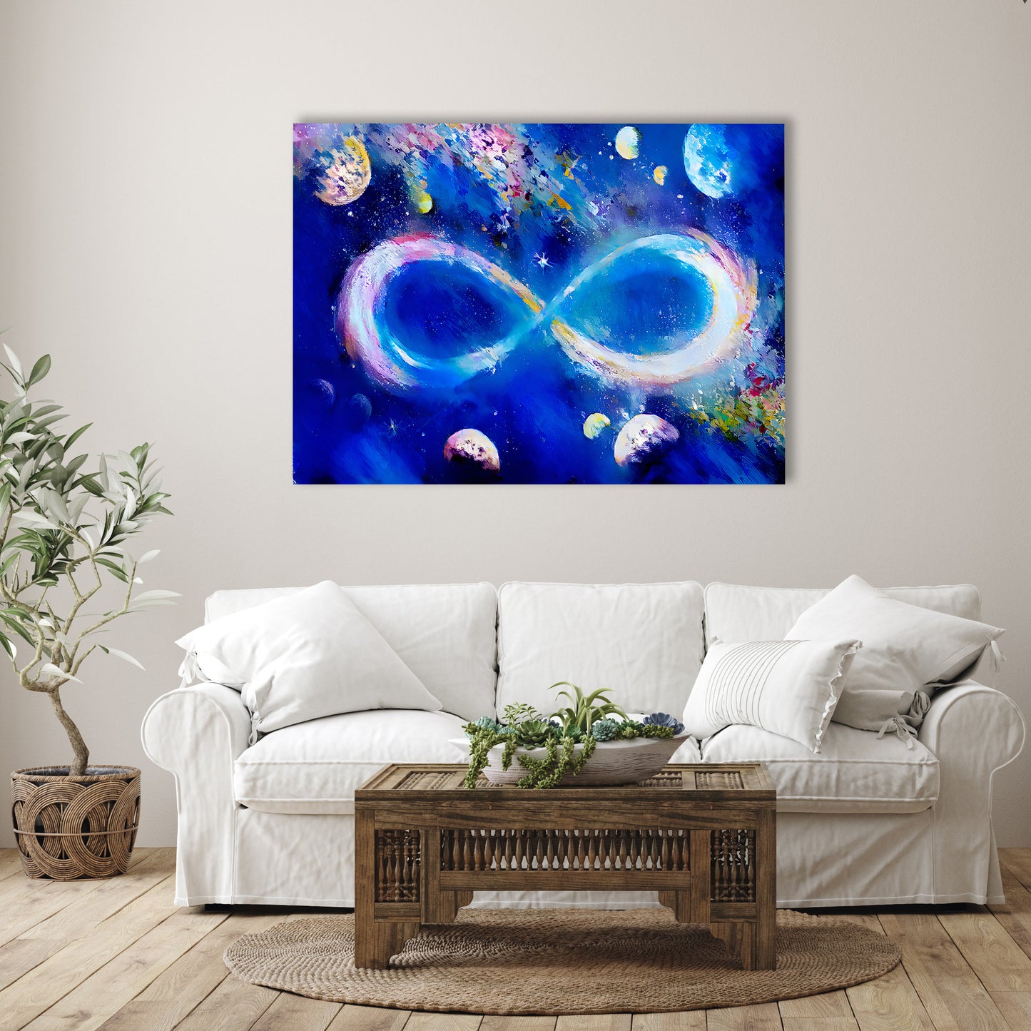 Infinite Galaxy Blue Sky Wall Art, Canvas Art, Wall Decor, Wall Art, Artistic Painting, Digital Art, Abstract Art, Water Colors