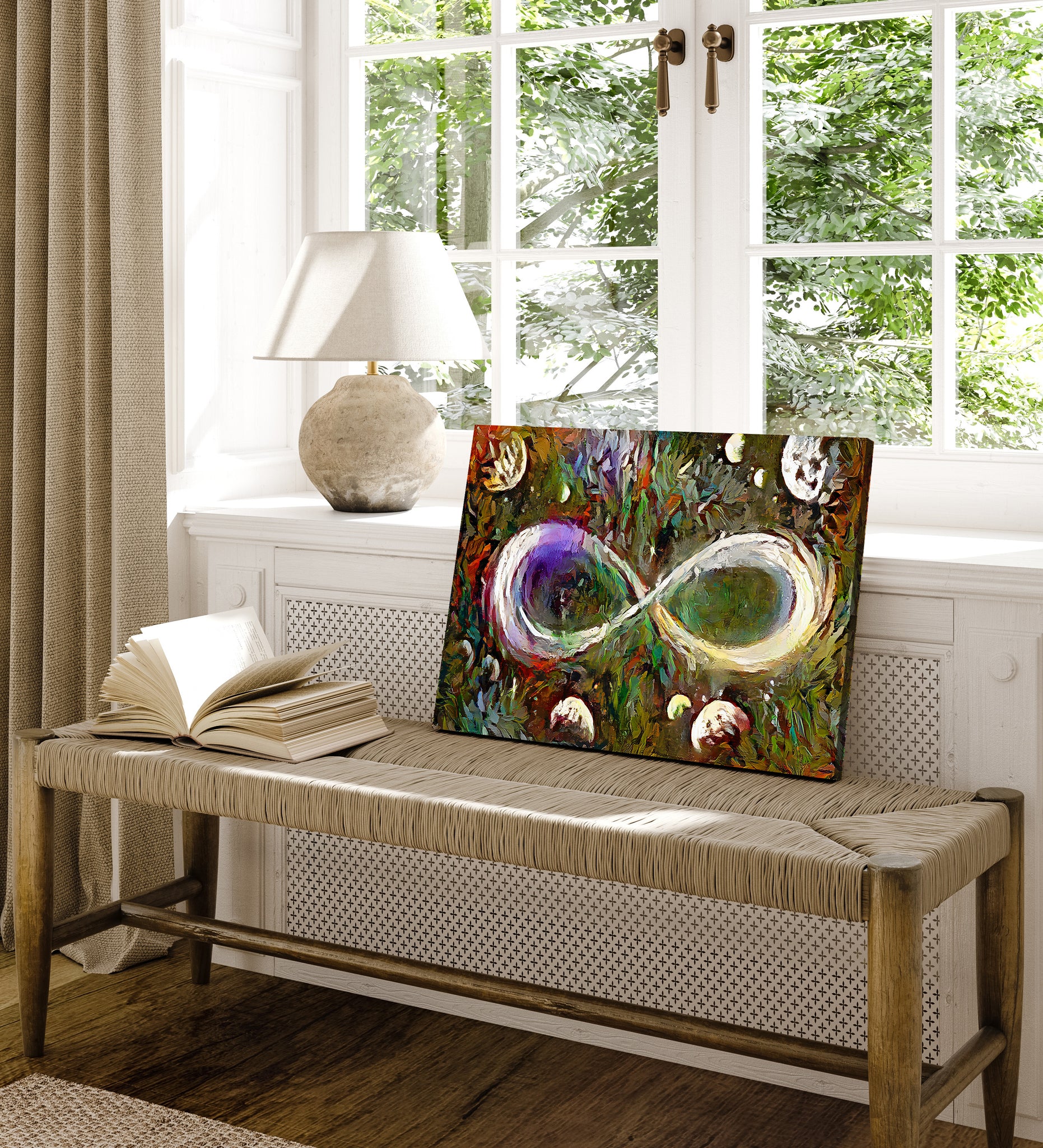 Infinite Galaxy, Colorful Infinity  Canvas Wall Art, Wall Decor, Canvas  Print, Painting, Digital Artwork, Flowers, Watercolor, Oil Colors