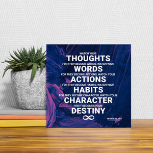 Watch Your Thoughts Mounted Canvas Poster Print