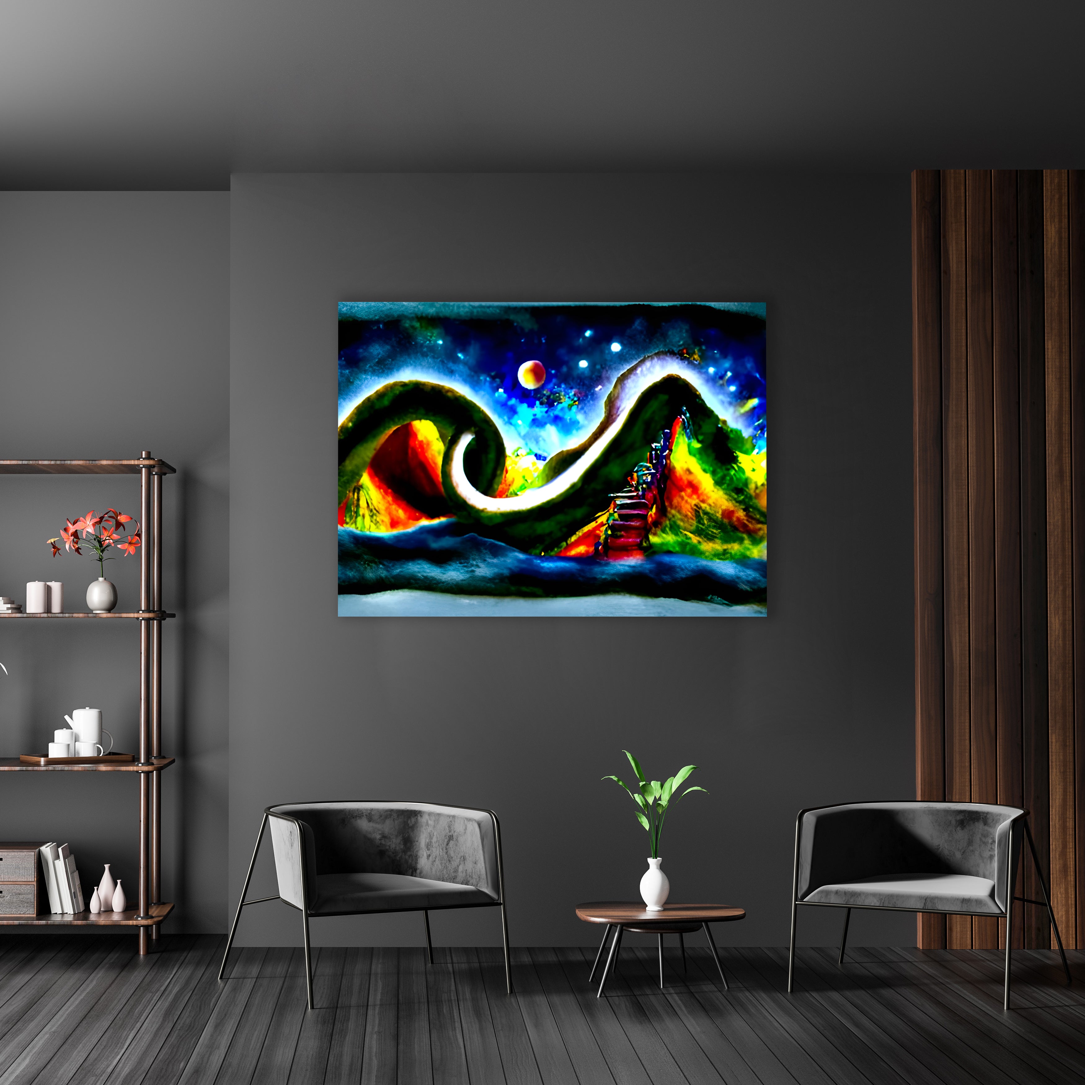 starry night abstract canvas art