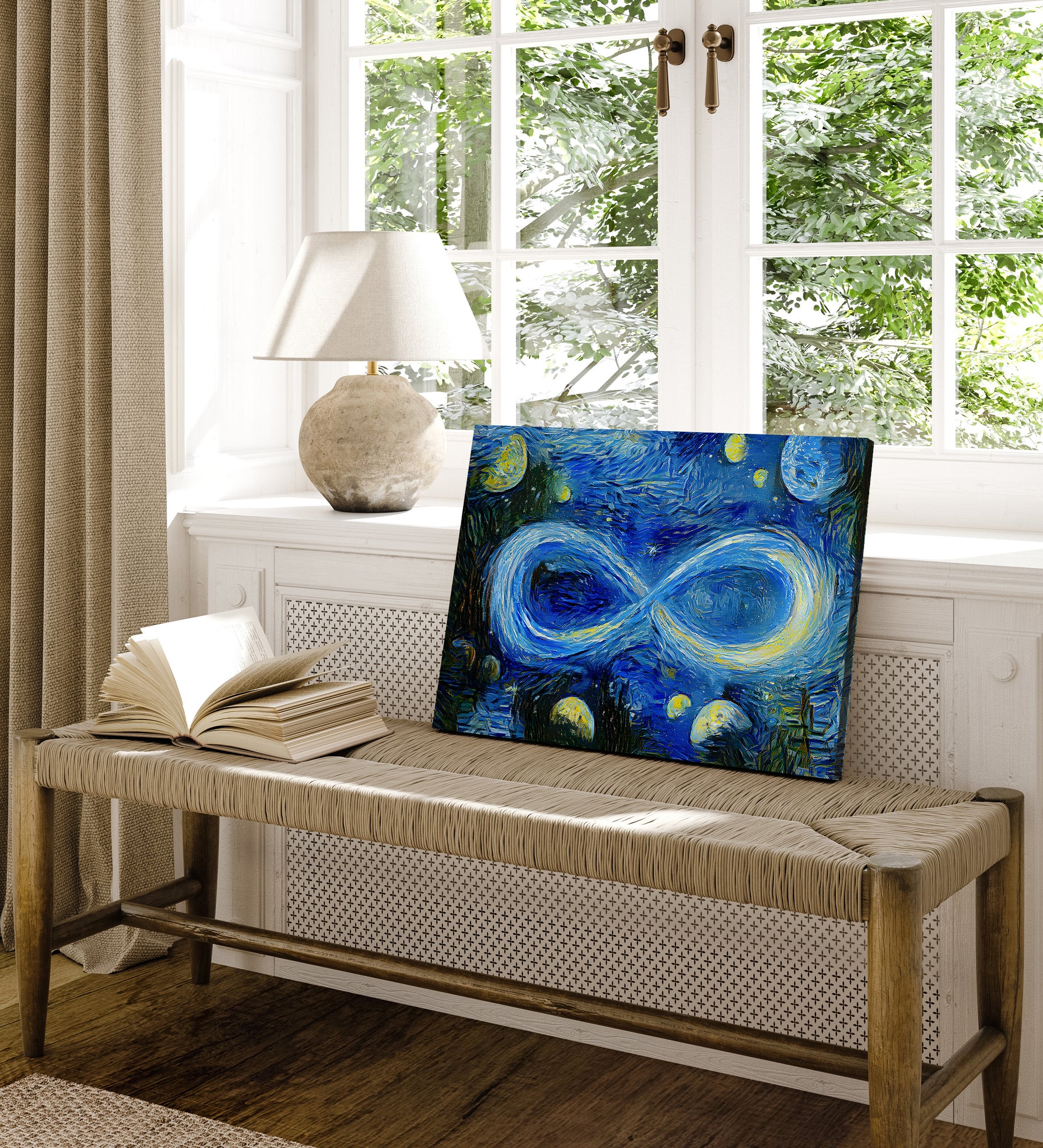 Infinite Galaxy - Starry Night Van Gogh Inspired Infinity Canvas Wall Decor,  Canvas Prints, Art, Wall Decor, Painting