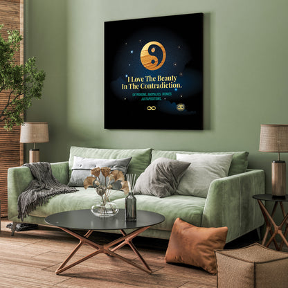 Beauty in Contradiction' Ying Yang Motivational Mounted Canvas Wall Art