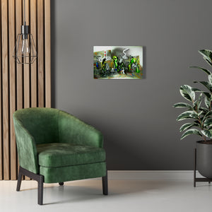 aliens smoking a joint canvas wall art  futurism modern art