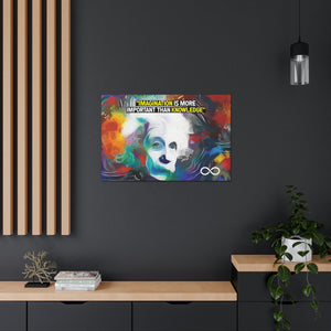 Einstein's 'Imagination Is More Important Than Knowledge' Motivational Scientific Canvas Poster