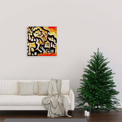 Lion Roaming Through Jerusalem detailed painting acrylic art watercolor