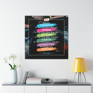 Mental Health Poster Watch Your Thoughts Motivational Square Canvas Poster | Infinite Soldier