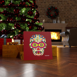 Sugar Skull To Infinity Mounted Canvas Print - RED