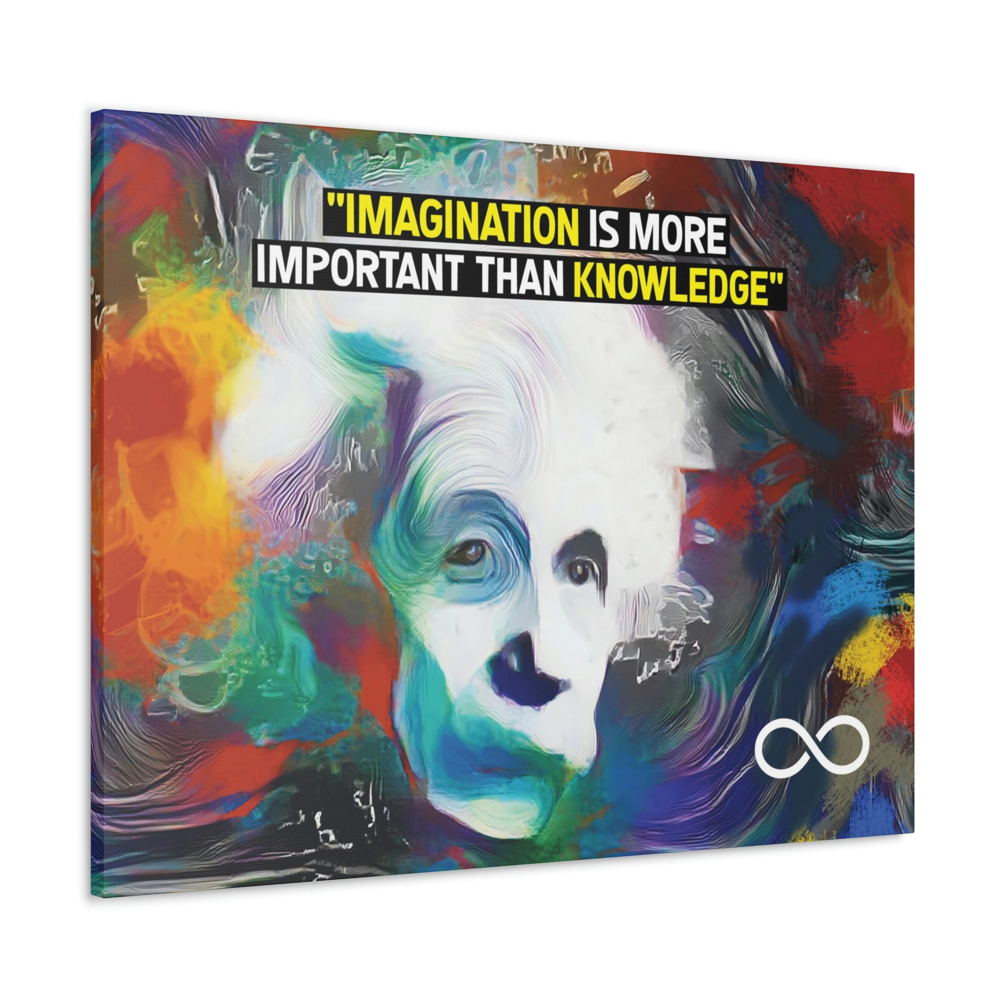 Einstein's 'Imagination Is More Important Than Knowledge' Motivational Scientific Canvas Poster