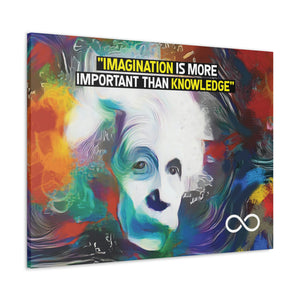 Einstein's 'Imagination Is More Important Than Knowledge' Motivational Scientific Canvas Poster