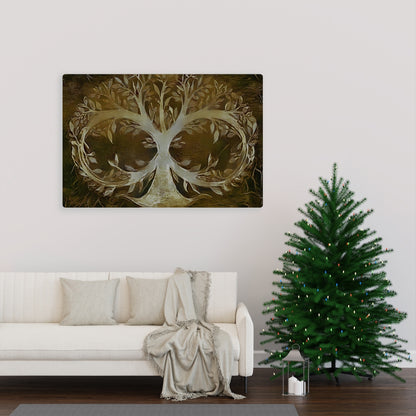 Brown Infinite Tree Of Life Wall Art, Canvas Painting, Infinity , Fine Canvas Print, Wall Decor, Abstract, Digital Art, Family Tree Artwork