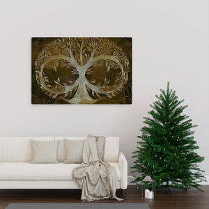 Brown Infinite Tree Of Life Wall Art, Canvas Painting, Infinity , Fine Canvas Print, Wall Decor, Abstract, Digital Art, Family Tree Artwork