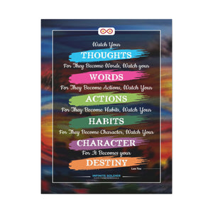 Watch Your Words Poster Motivational Canvas Poster | Infinite Soldier