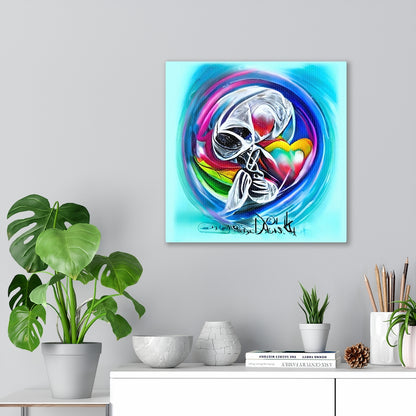 Death Does Not Part Blue Sugar Skull Airbrush actylic love heart