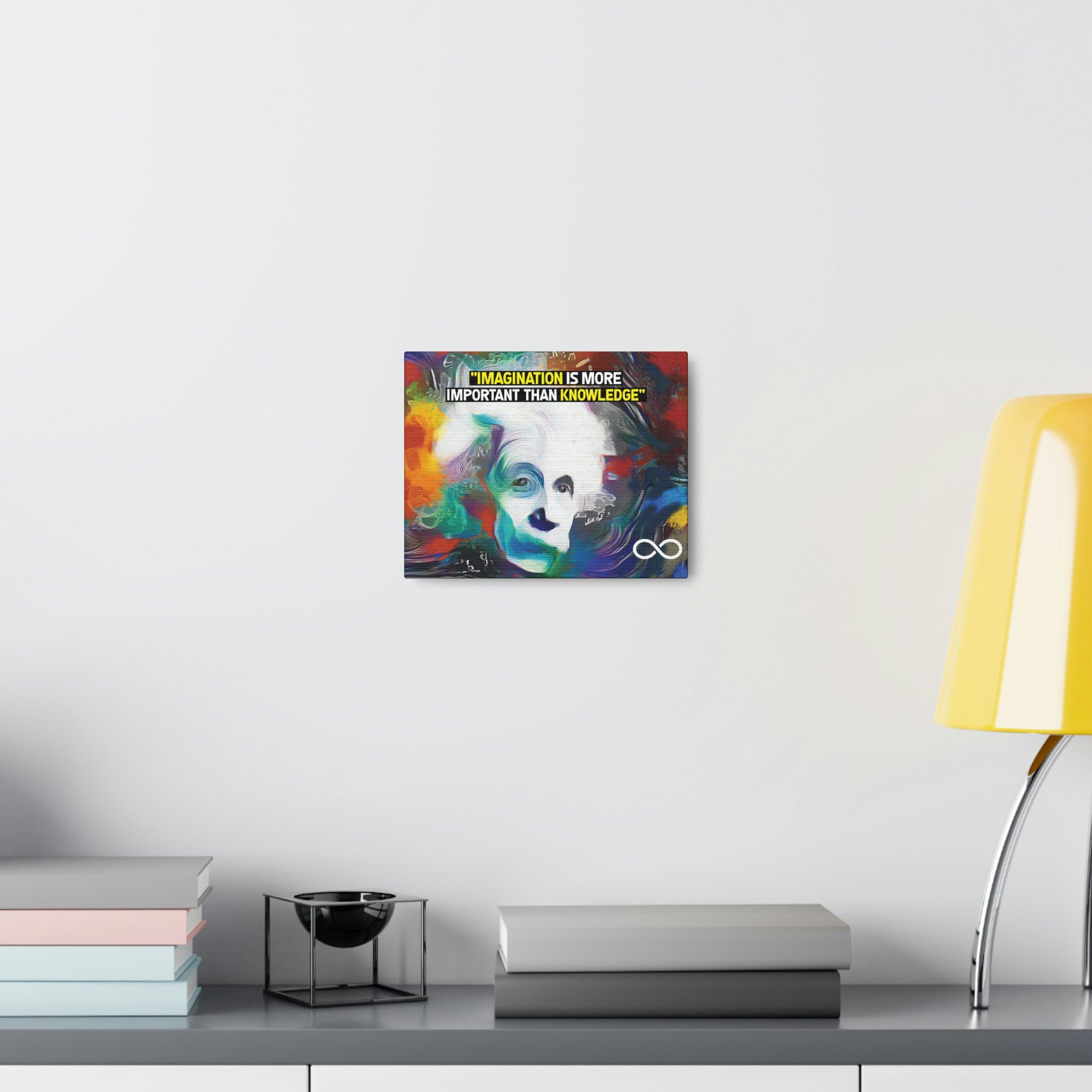 Einstein's 'Imagination Is More Important Than Knowledge' Motivational Scientific Canvas Poster