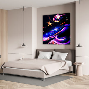 When Midnight sighs infinity cosmic space radiant airbrush art acrylic5