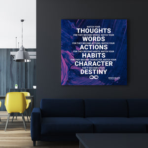 Watch Your Thoughts Mounted Canvas Poster Print