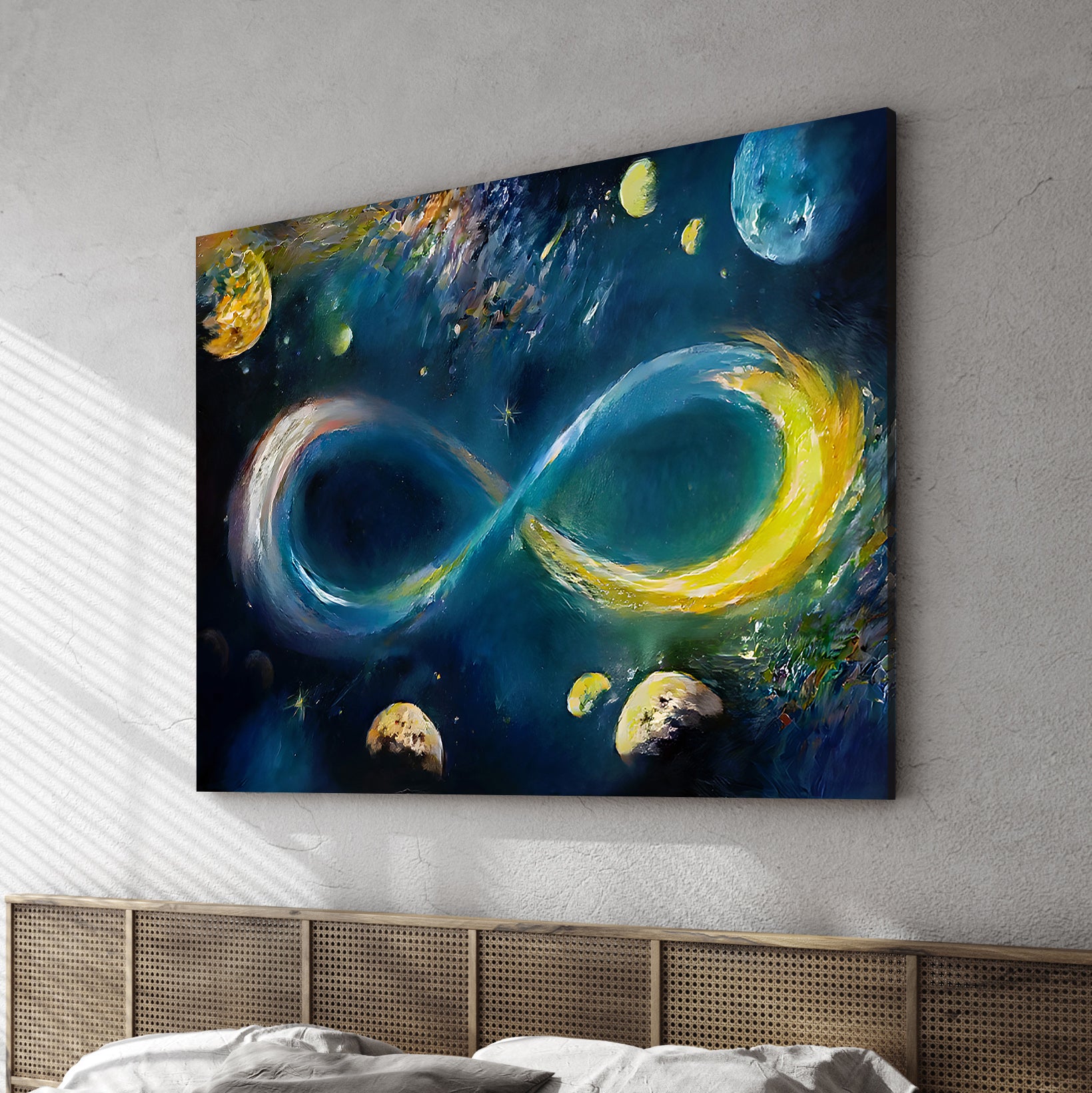 Infinite Galaxy, Gymnopedie Style Wall Decor, Wall Art, Artistic Painting, Stretched Canvas Painting, Creative Digital Artwork