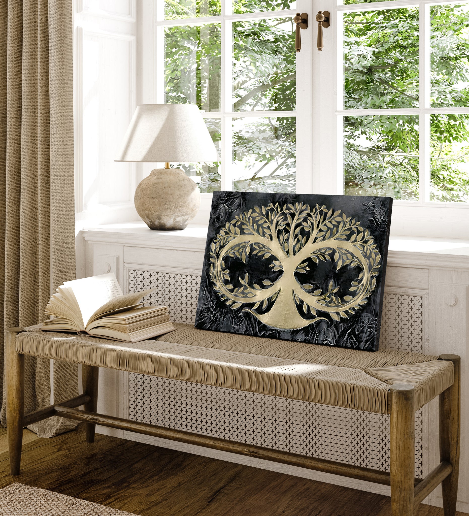 Infinity 'Tree Of Life' Black Chrome Wall Art