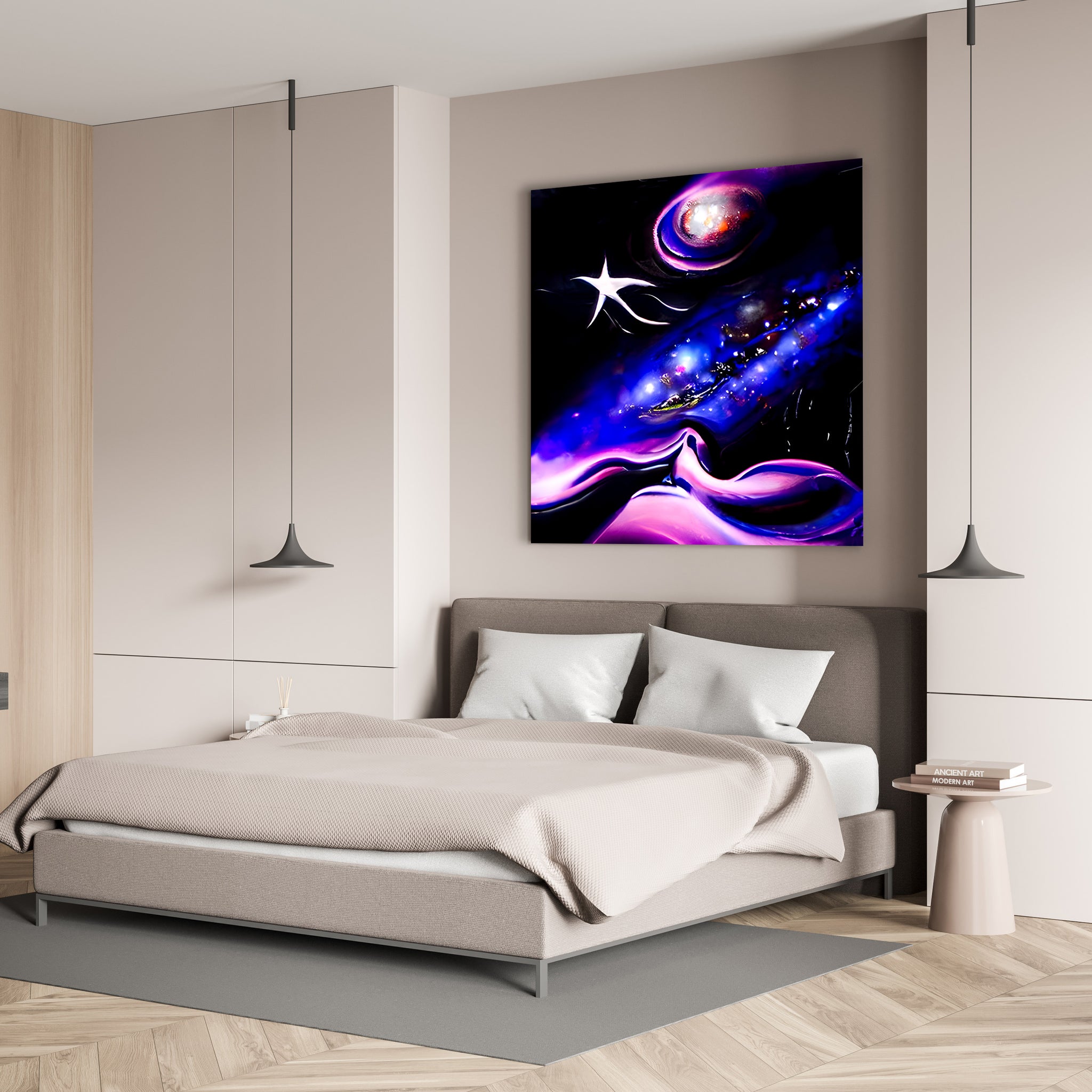 When Midnight sighs infinity cosmic space radiant airbrush art acrylic4