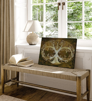 Brown Infinite Tree Of Life Wall Art, Canvas Painting, Infinity , Fine Canvas Print, Wall Decor, Abstract, Digital Art, Family Tree Artwork