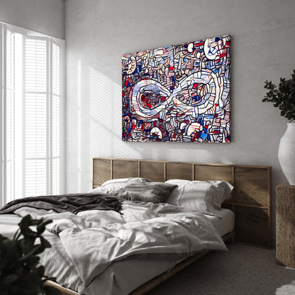 Infinite Galaxy Dubuffet Inspired Wall Art, Canvas Art, Wall Decor, Wall Art, Artistic Painting, Stars and Galaxy Picture, Watercolors