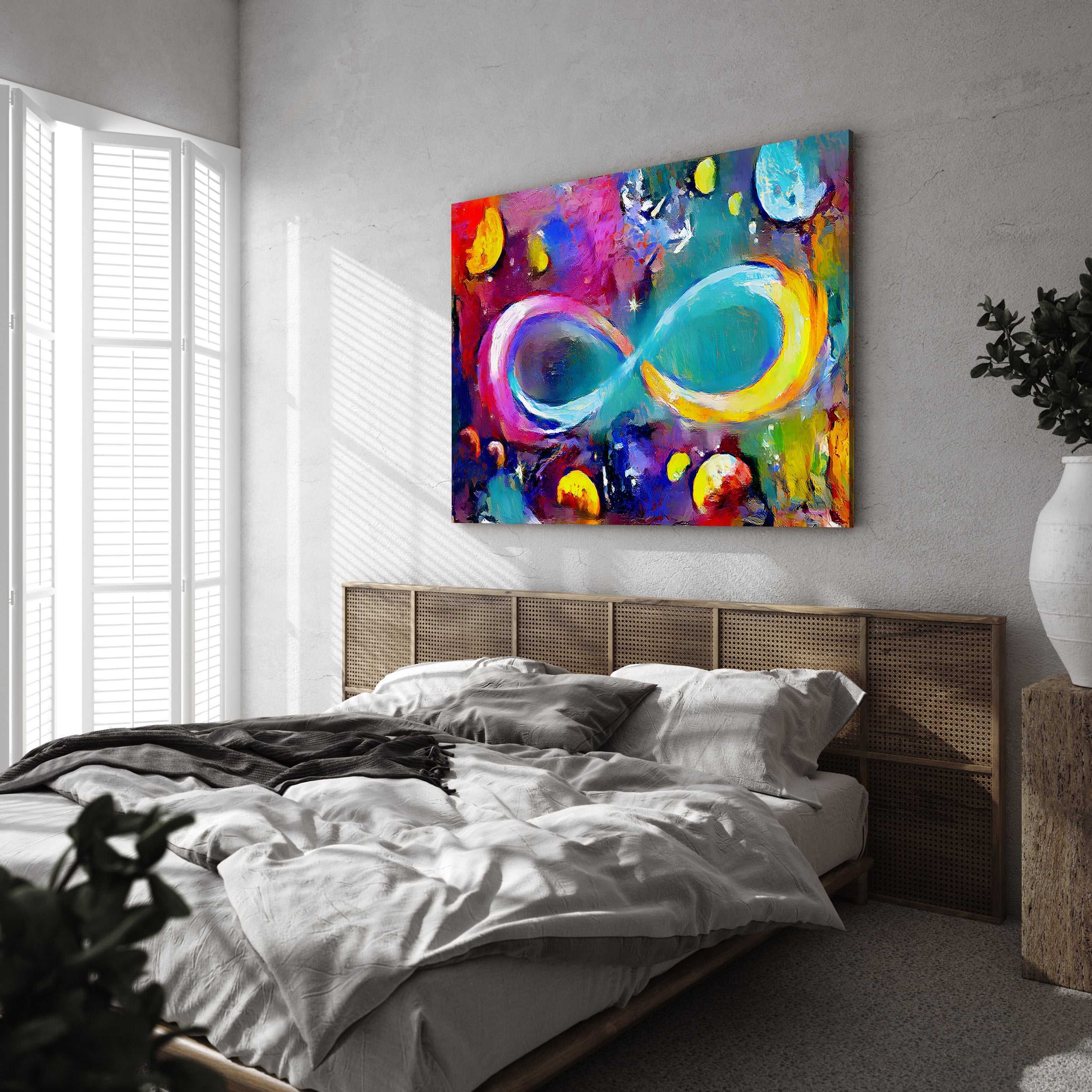 Infinite Galaxy,  Infinite Colors - Infinity  Canvas Wall Art, Wall Decor, Painting, Digital Artwork, Canvas Art, Colorful