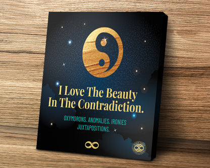 Beauty in Contradiction' Ying Yang Motivational Mounted Canvas Wall Art