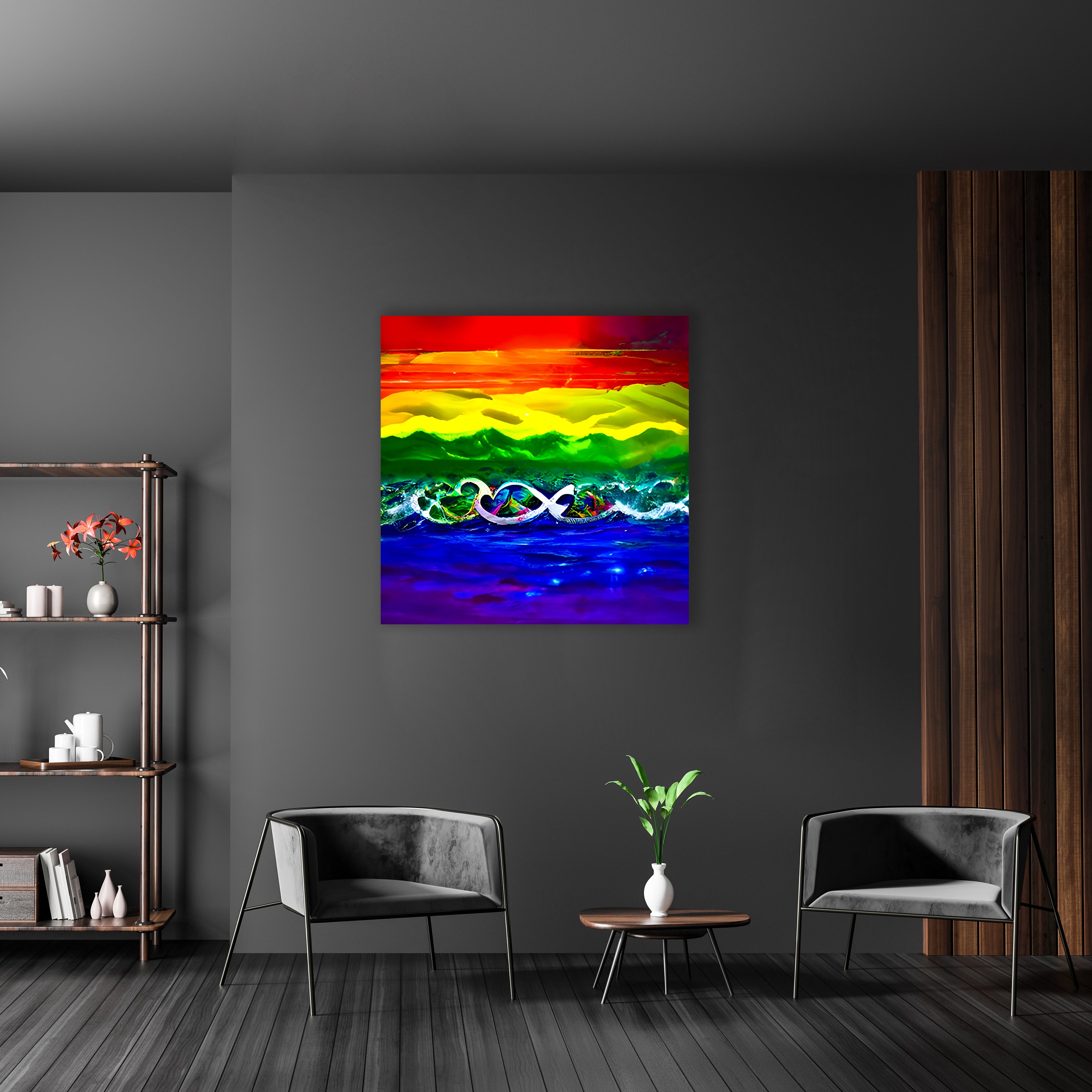 Rainbow Love Sunset pride LGBTQ gay colorfu seascape