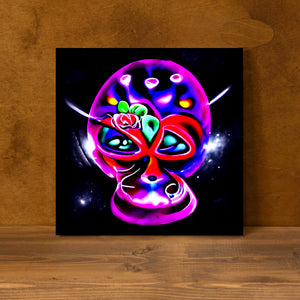 Purple Sugar Skull  space radiant digital art airbrush art space