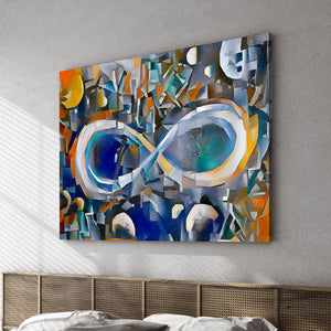 Infinite Galaxy - Inspired By The Knife Grinder Principle of Glittering Infinity Canvas Wall Decor,  Canvas Prints, Wall Decor, Futurist