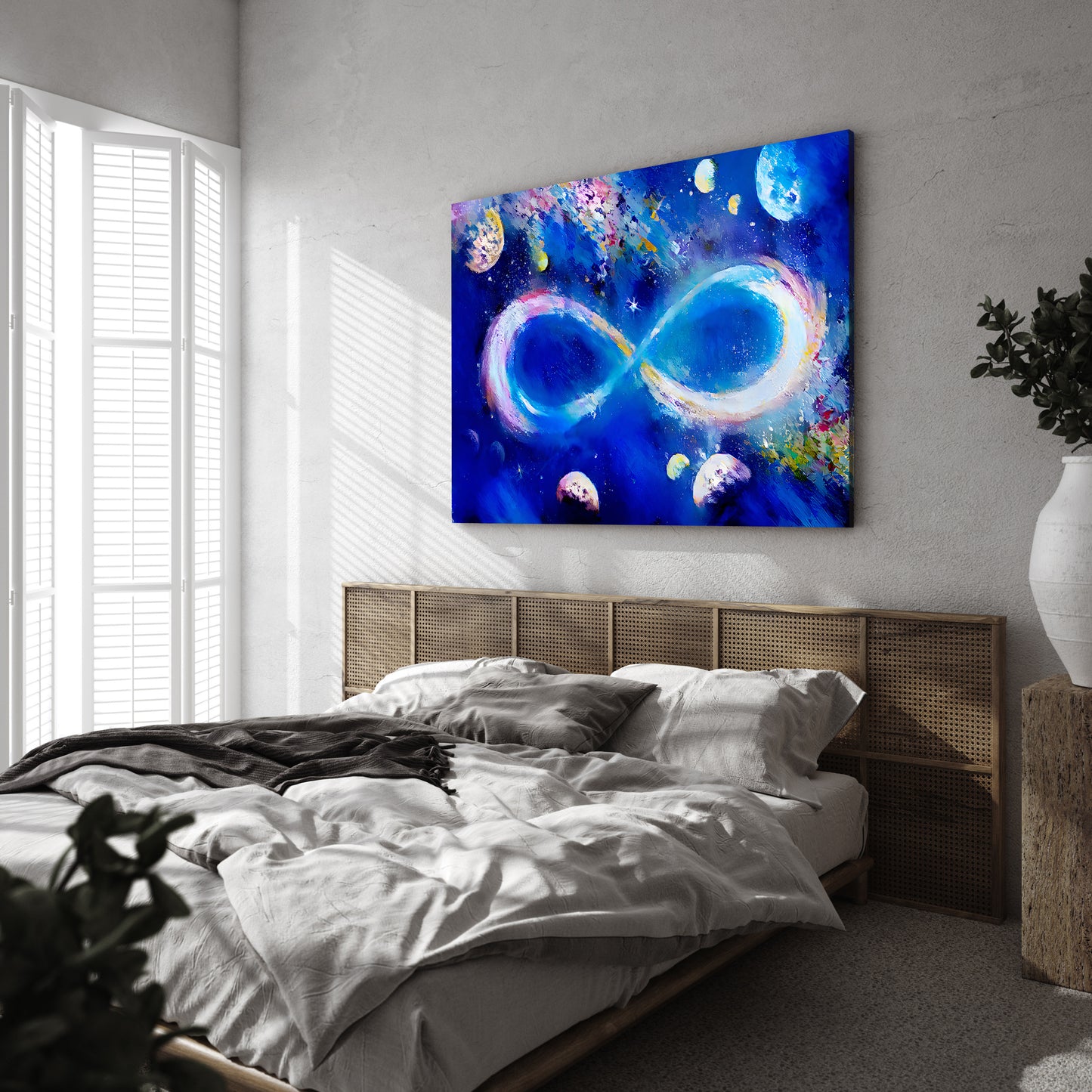 Infinite Galaxy Blue Sky Wall Art, Canvas Art, Wall Decor, Wall Art, Artistic Painting, Digital Art, Abstract Art, Water Colors
